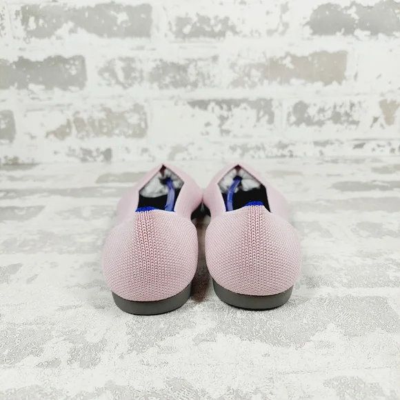New Rothy's The Flat Pink Knit Pointy Toe Slip On Loafers W459